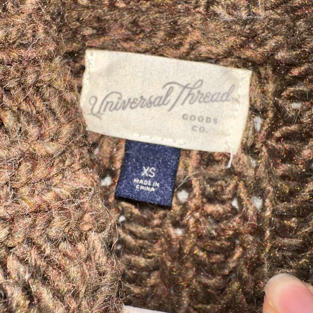 Universal Thread Textured Brown Sweater - image 2